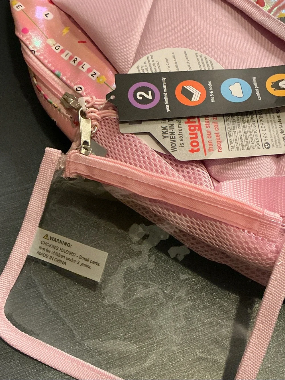 Pink Kids Clear-Front Backpack with Matching Accessory Set with insulated bag